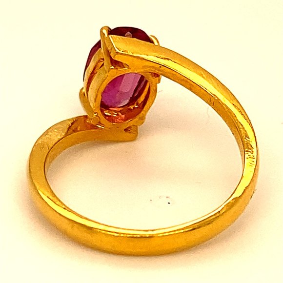 GIA Purple Pink Sapphire 2.07ct Solid 22K Ring - Picture 5 of 7